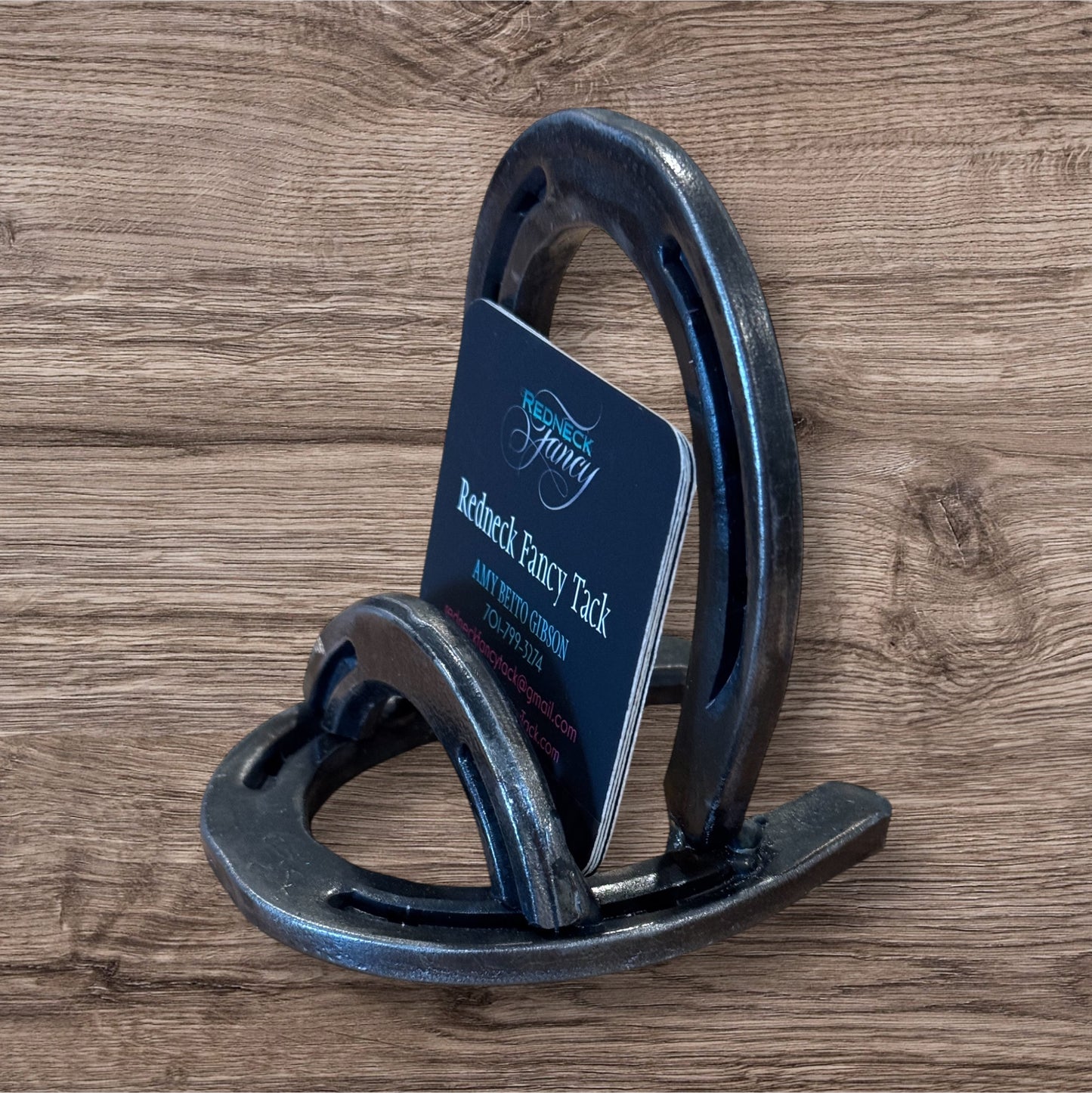 Horseshoe business card holder