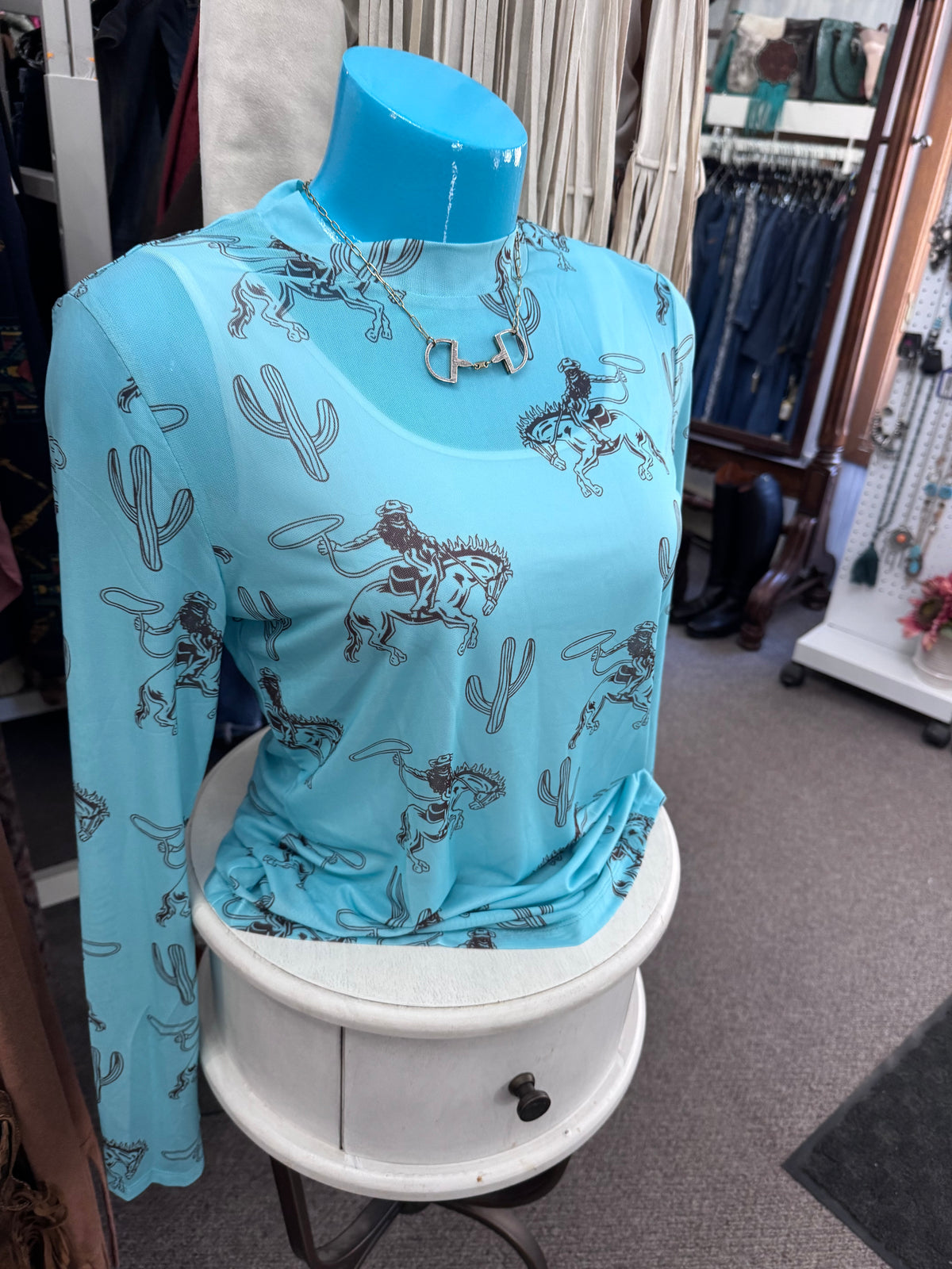 LDC Turquoise Long Sleeve Top