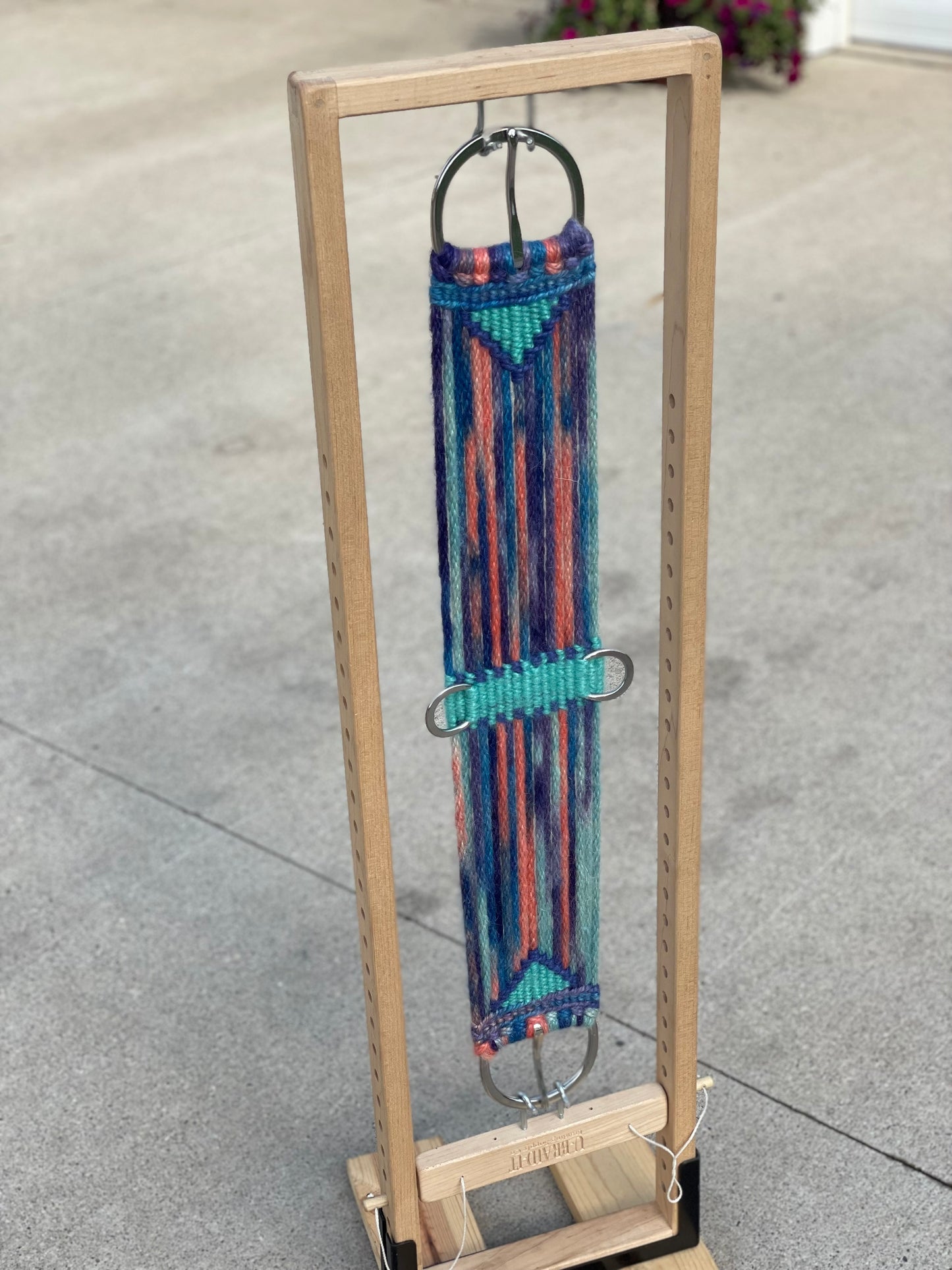 30” Turquoise/Pink Tie Dye Mohair Straight Cinch