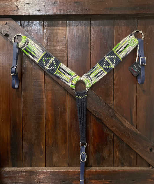 Limeade and Navy Breast Collar