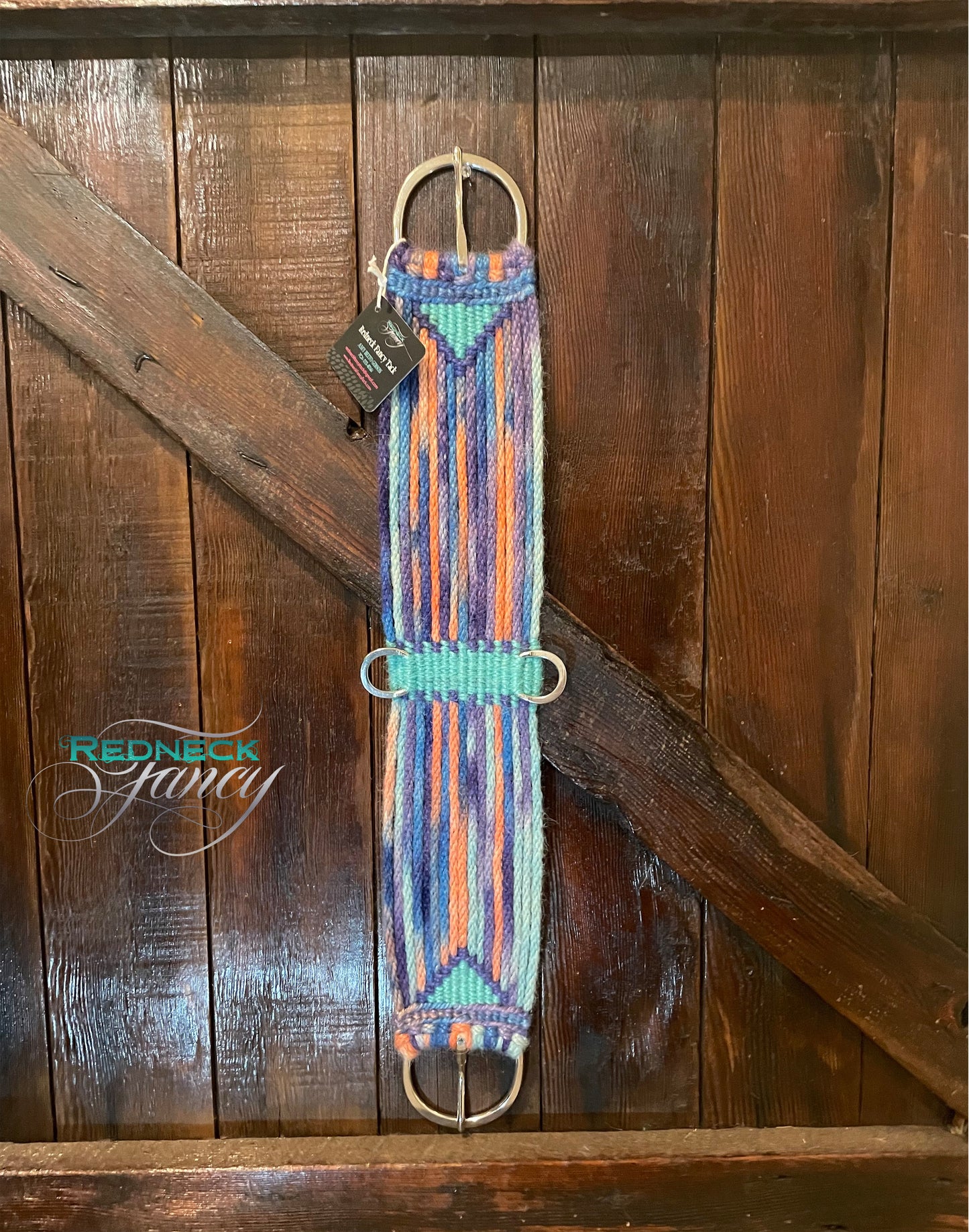 30” Turquoise/Pink Tie Dye Mohair Straight Cinch