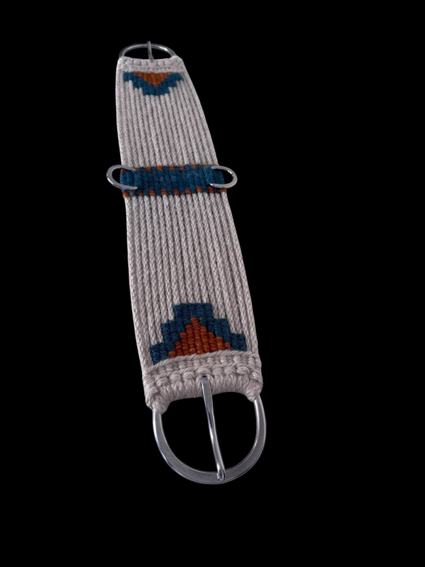 28” Mohair 17-Strand Straight Cinch - blue/copper