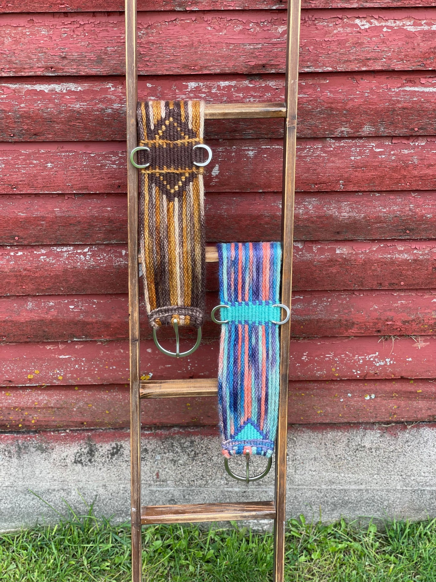 30” Turquoise/Pink Tie Dye Mohair Straight Cinch