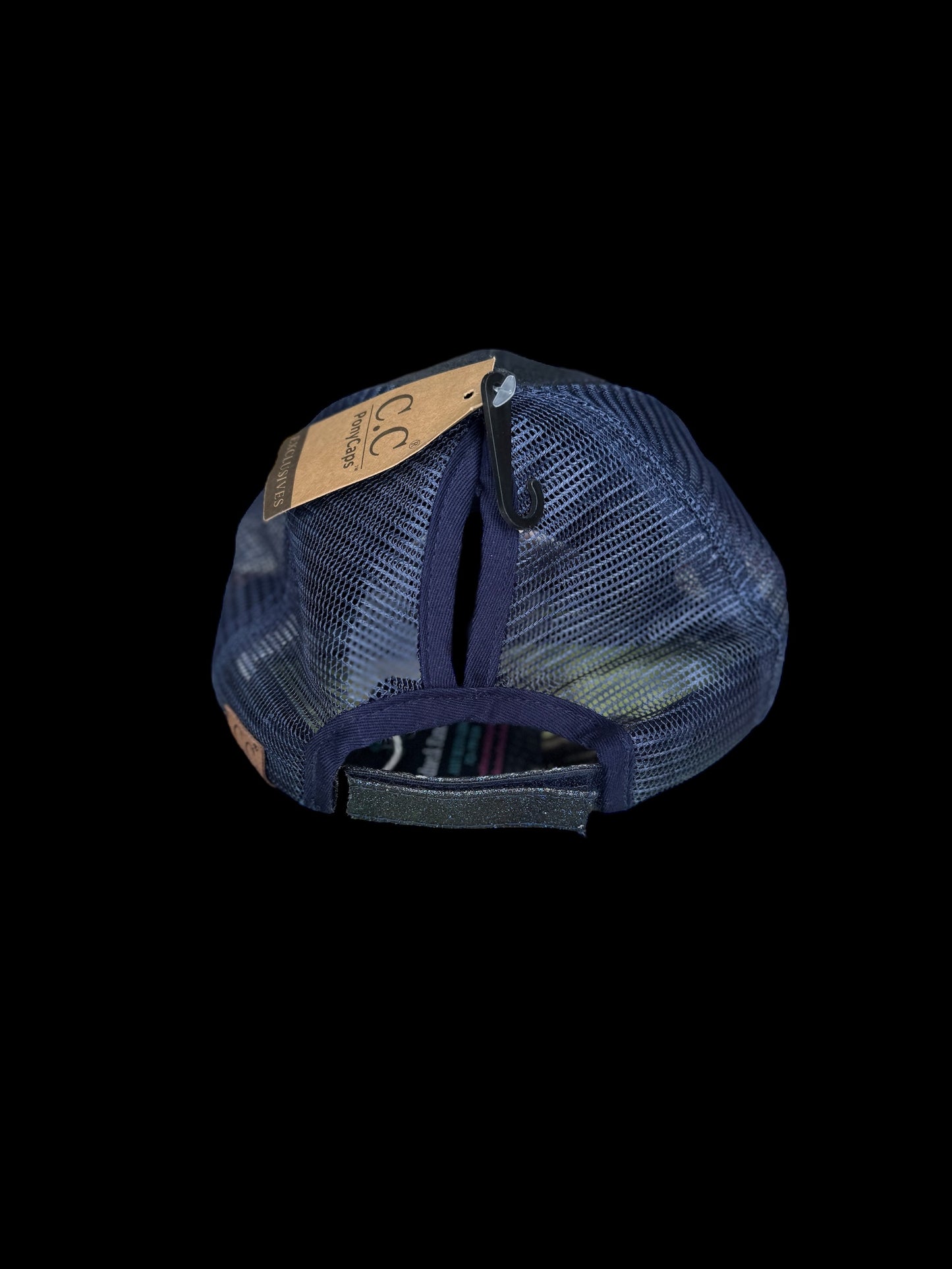 Sparkly Ponytail Hat with Redneck Fancy Cow Tag Patch