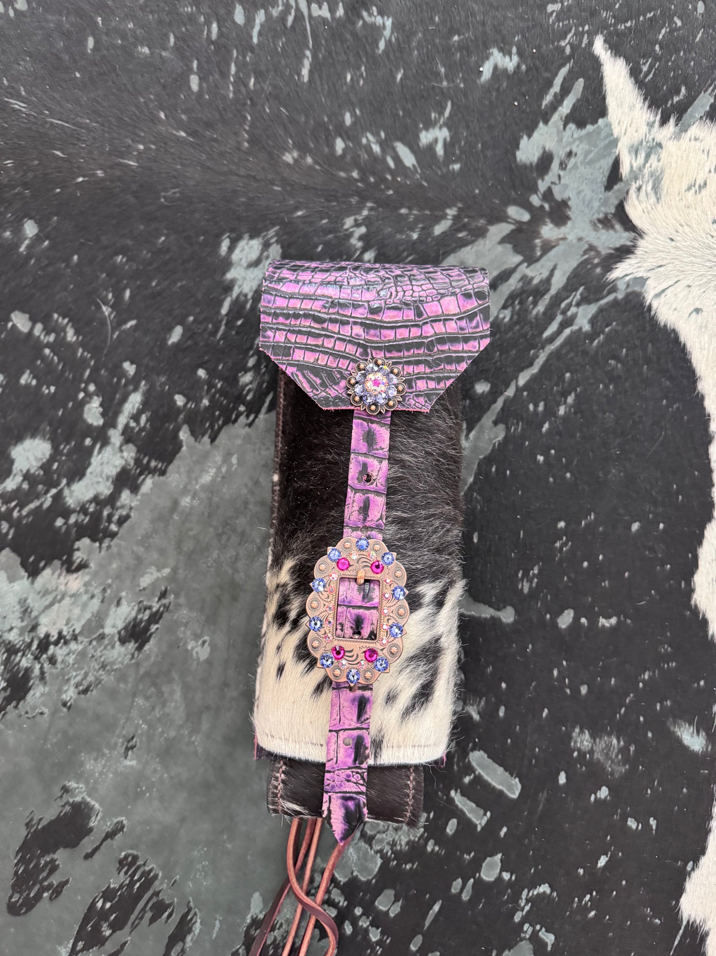 Cowhide Bottle Holder Lg