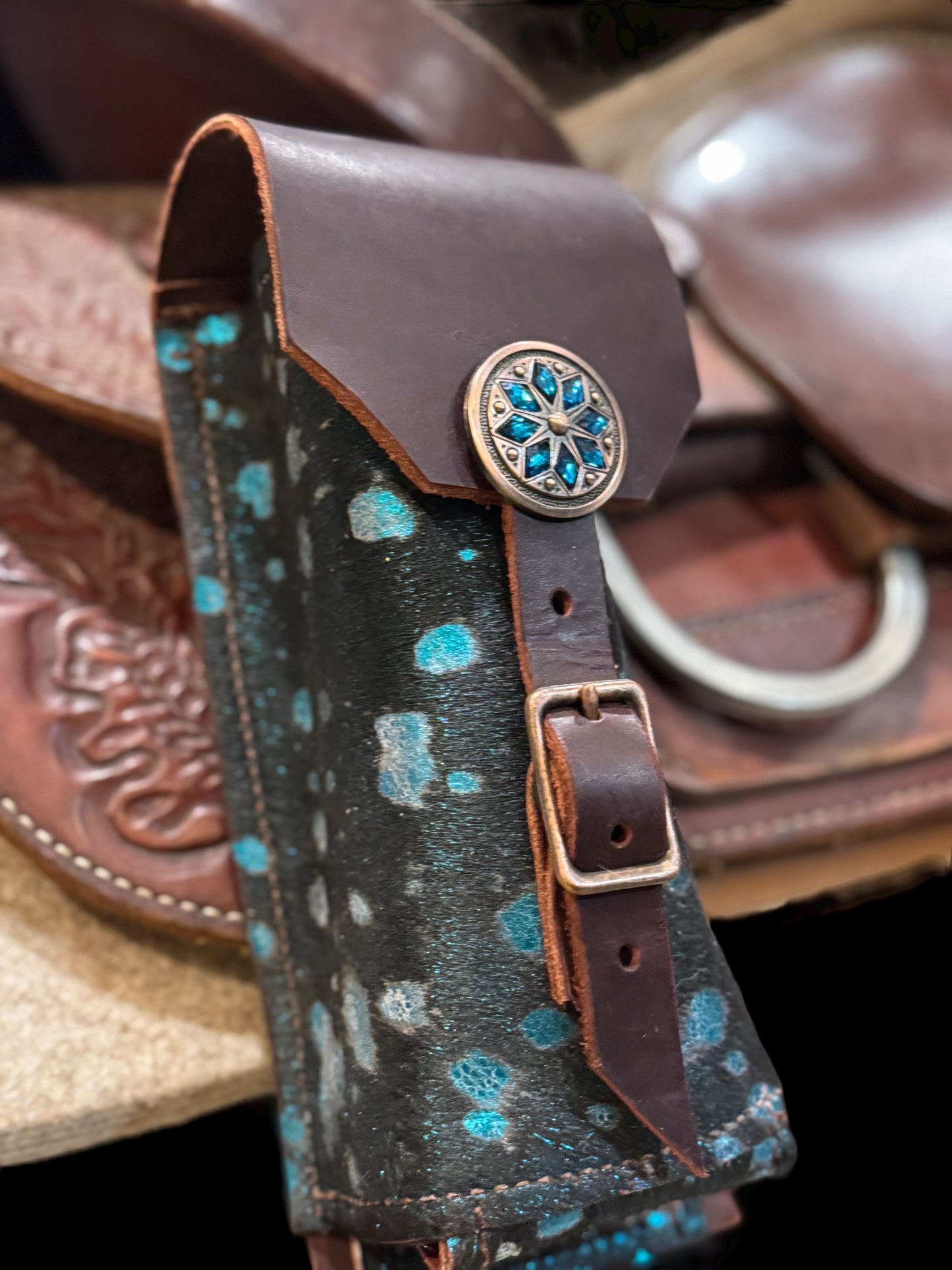 Small Bottle Holder - TurquoiseStone Concho