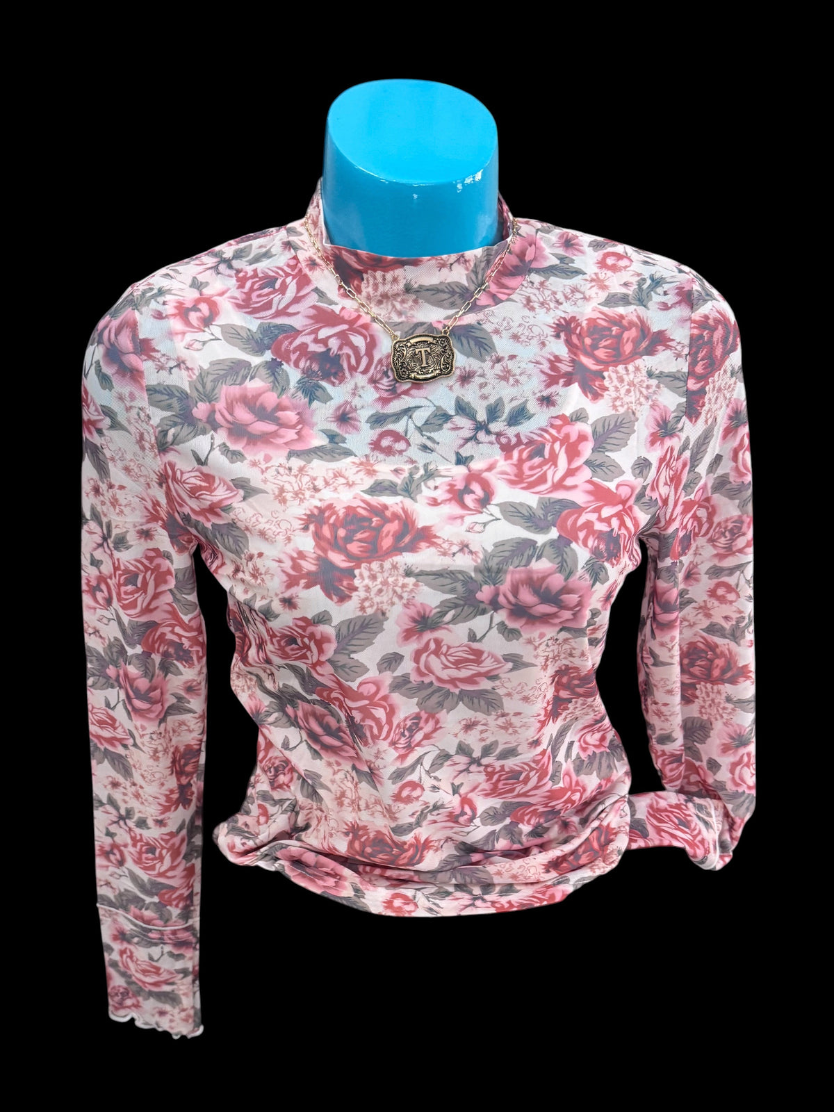 LDC Floral Mesh Long Sleeve Top