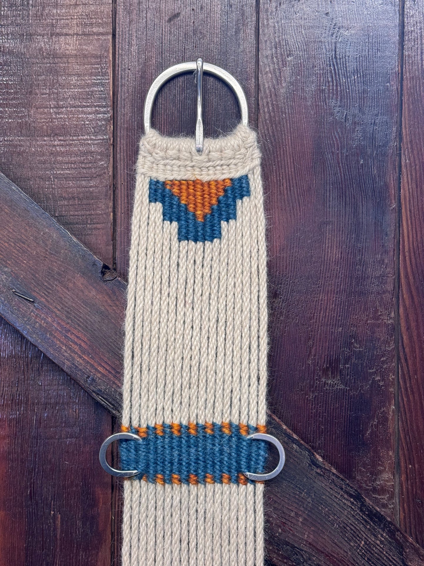 28” Mohair 17-Strand Straight Cinch - blue/copper