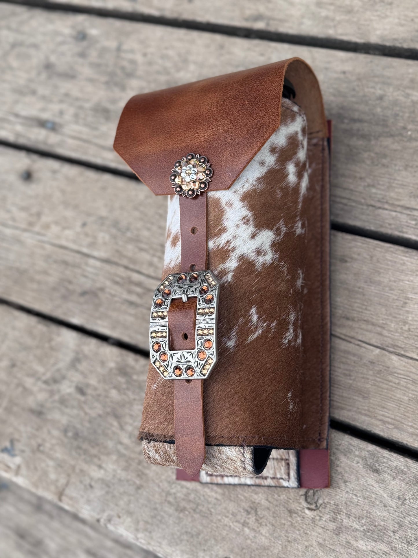 Cowhide Bottle Holder Lg bling