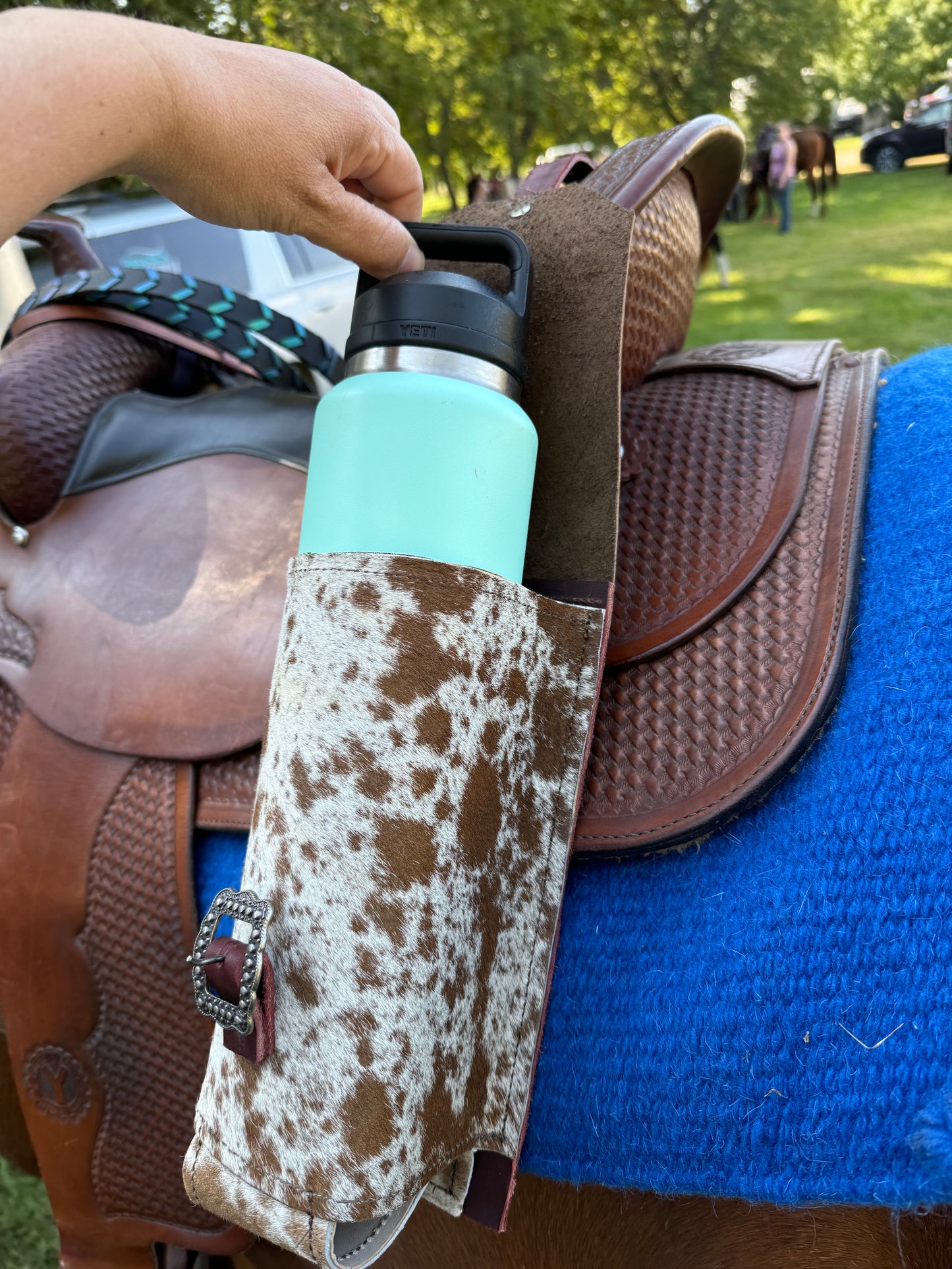 Cowhide Leather Water Bottle Holder