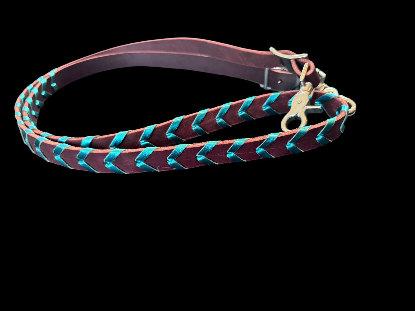 Leather Laced Roping Rein - Pony-size
