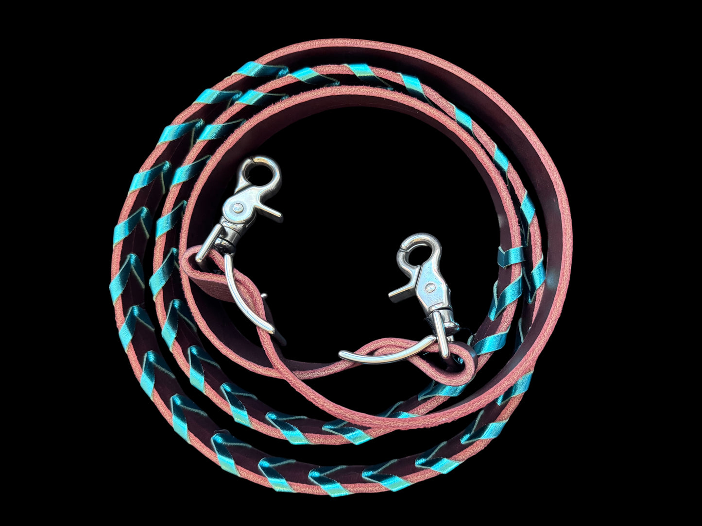 Leather Laced Roping Rein - Pony-size