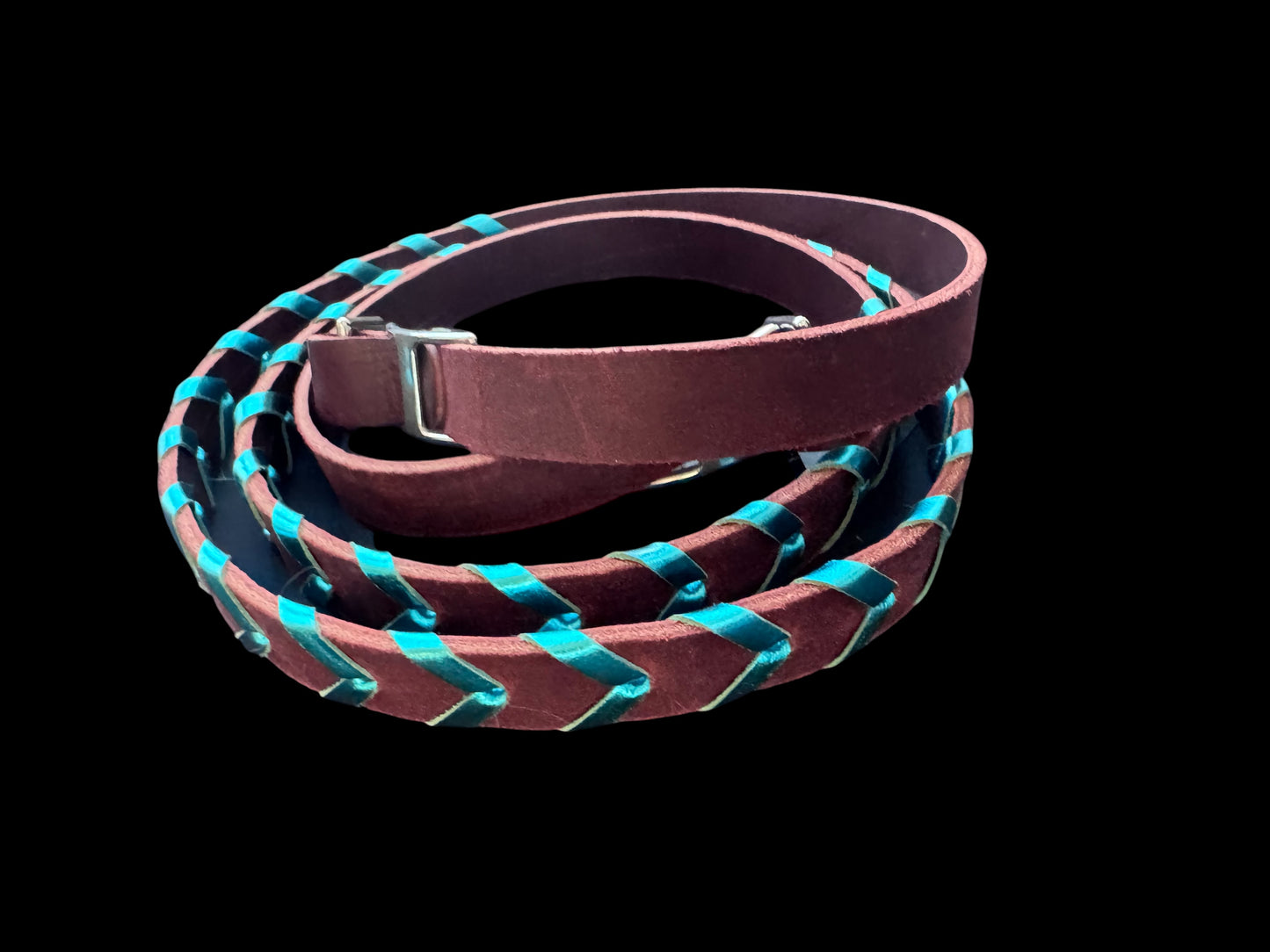 Leather Laced Roping Rein - Pony-size