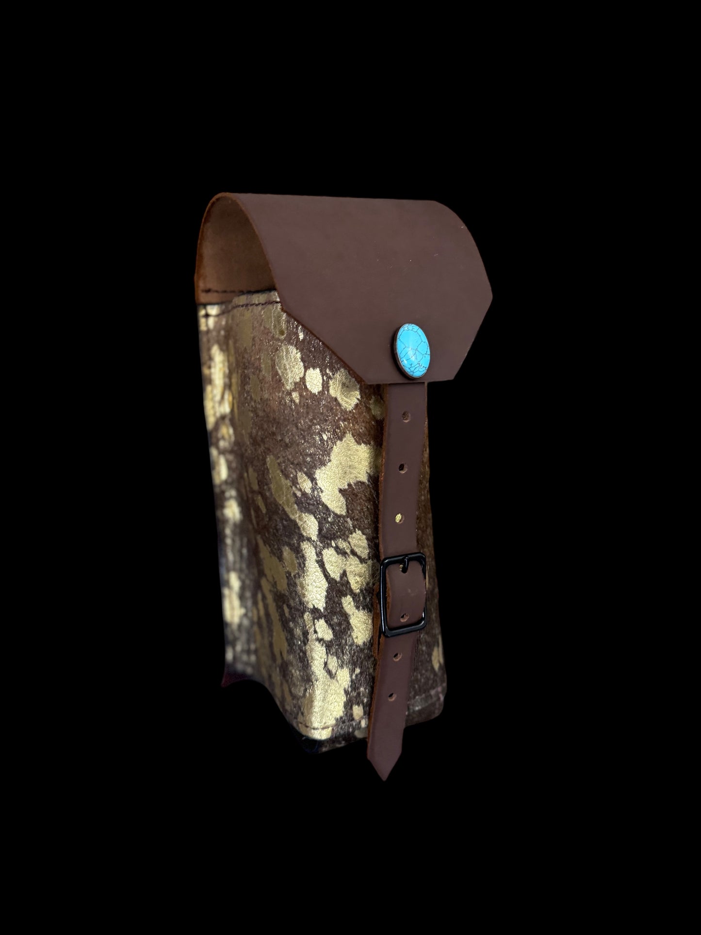 Cowhide Bottle Holder Lg - Acid Wash