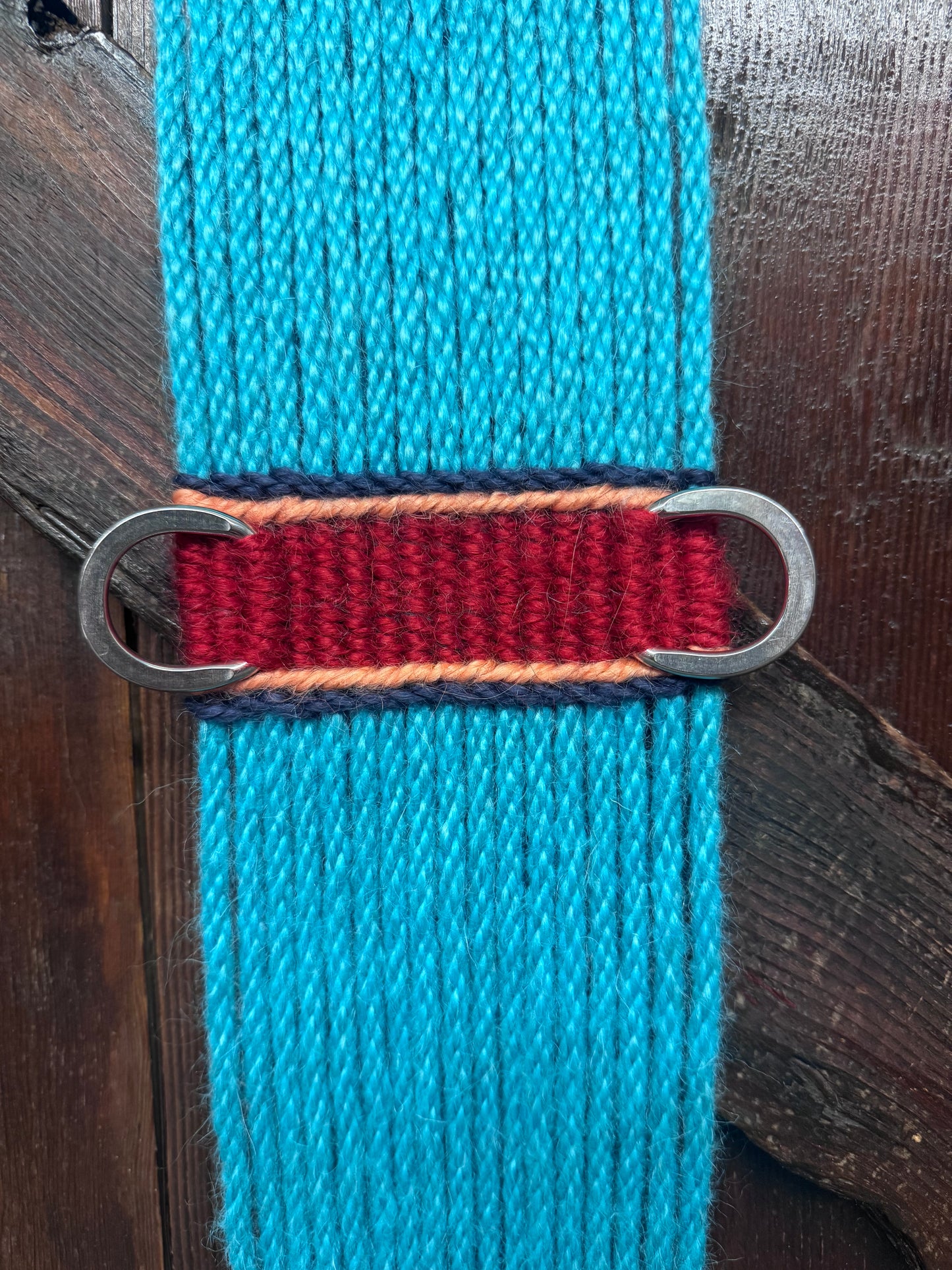 30” Mohair 17-Strand Turquoise Straight Cinch