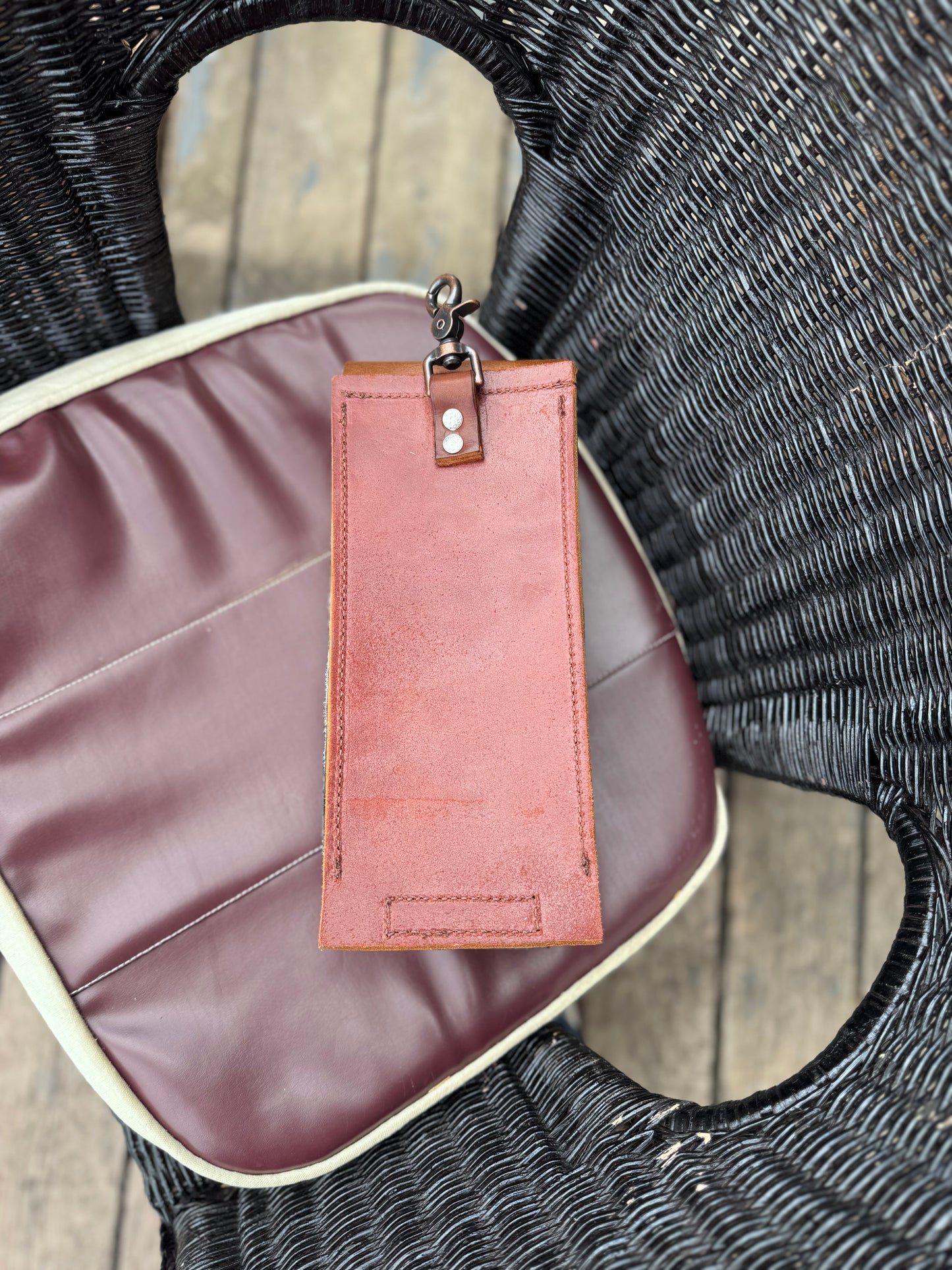 Cowhide Bottle Holder Lg bling