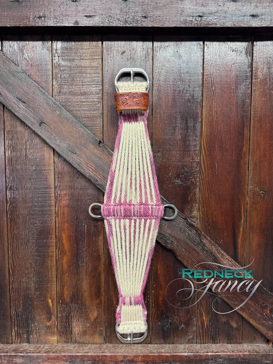 29” Mohair Roper Cinch- Raspberry & Cream