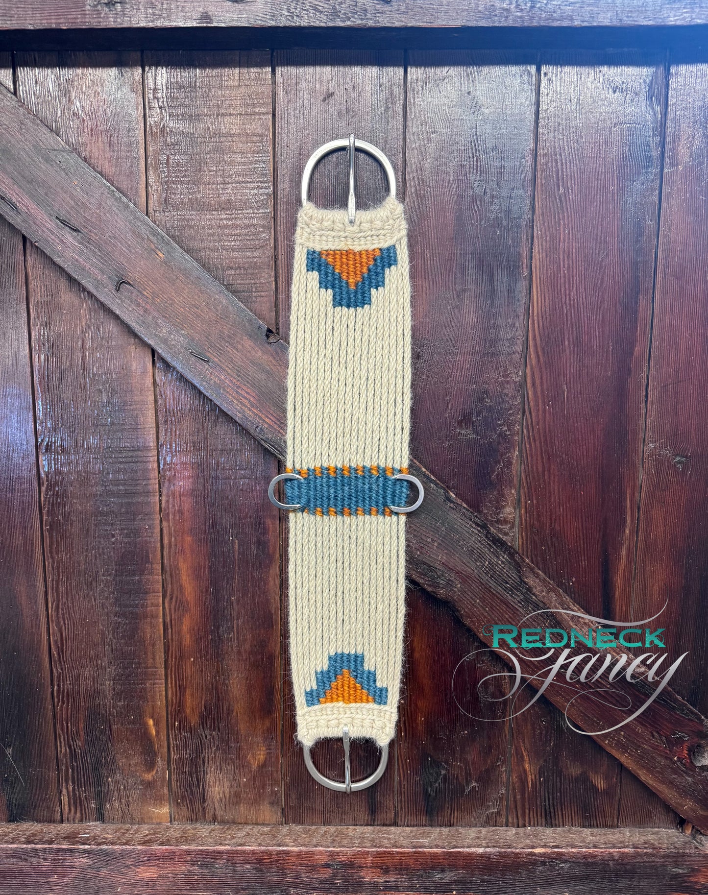28” Mohair 17-Strand Straight Cinch - blue/copper