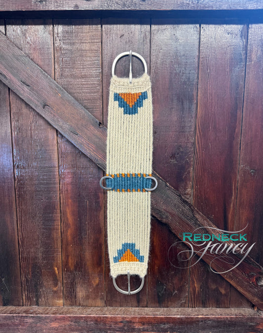 28” Mohair 17-Strand Straight Cinch - blue/copper