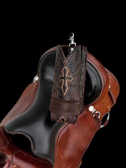 Weathered Cross Saddle Sipper