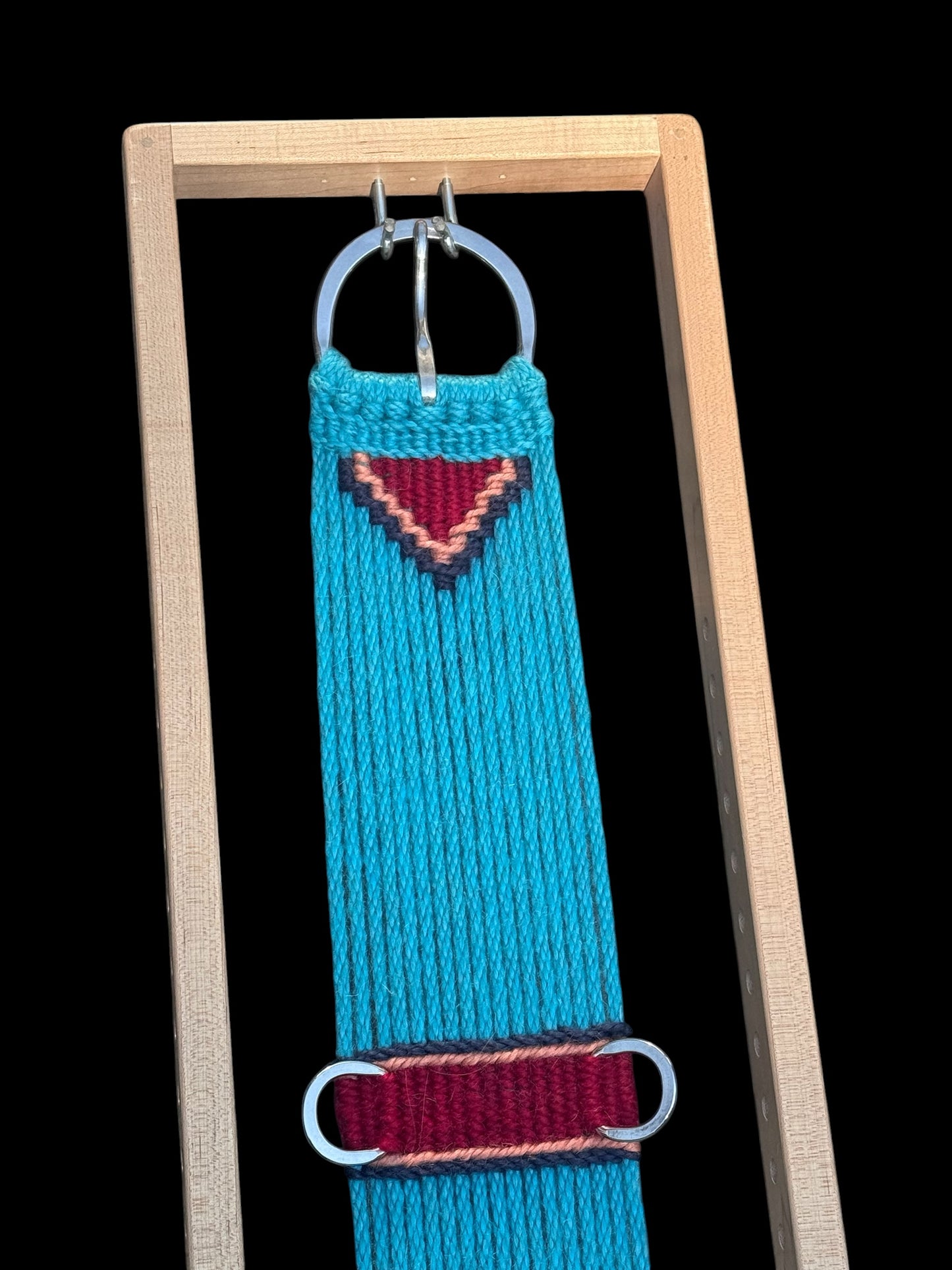 30” Mohair 17-Strand Turquoise Straight Cinch