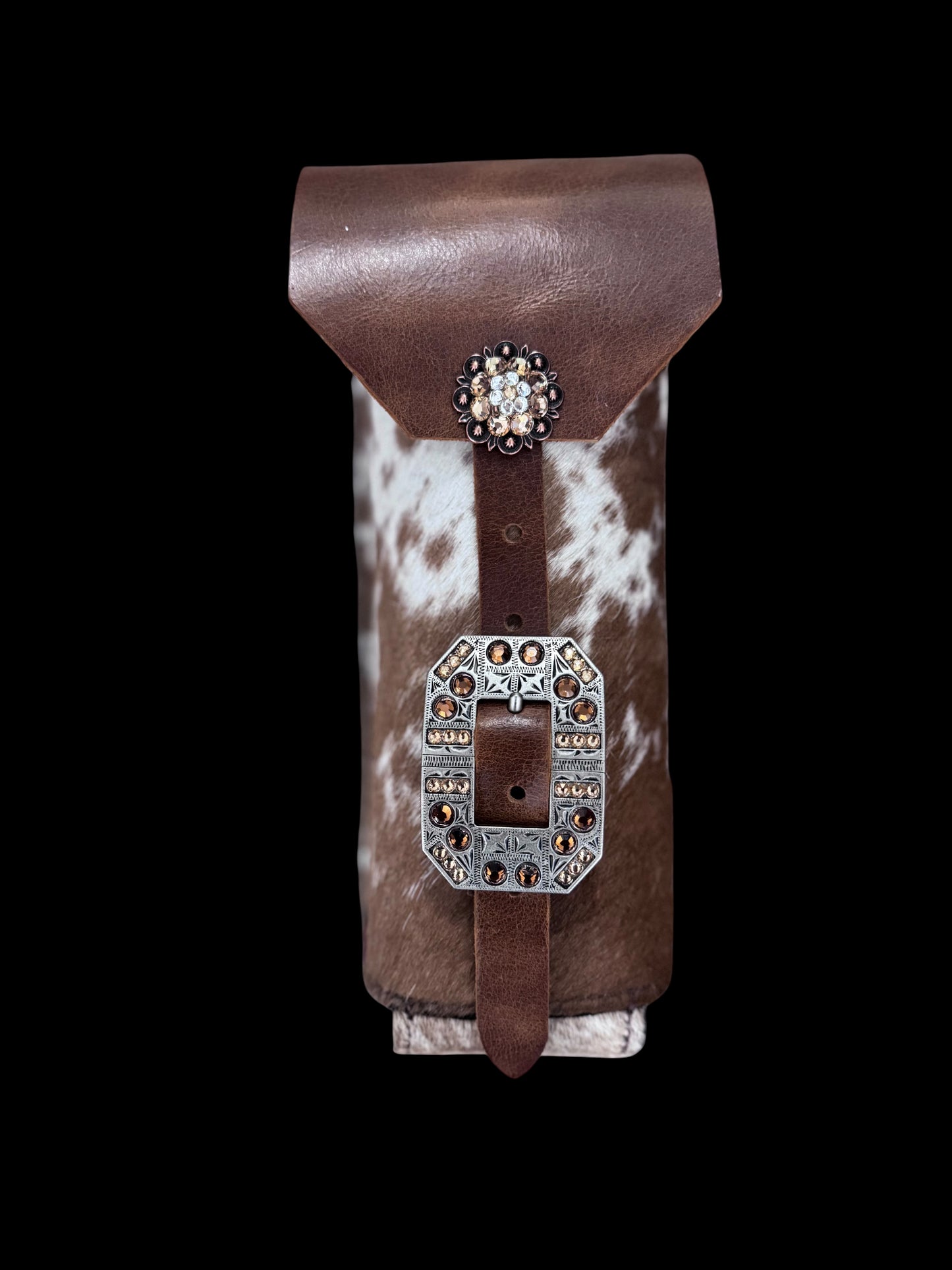 Cowhide Bottle Holder Lg bling