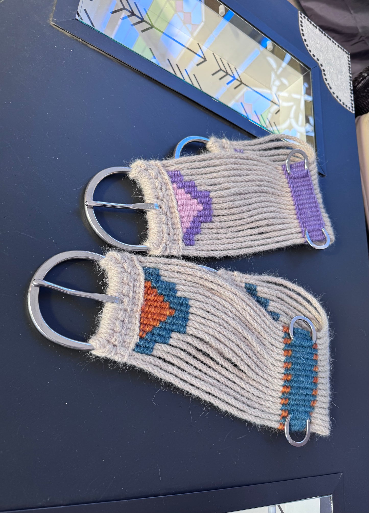 28” Mohair 17-Strand Straight Cinch - lavender/pink