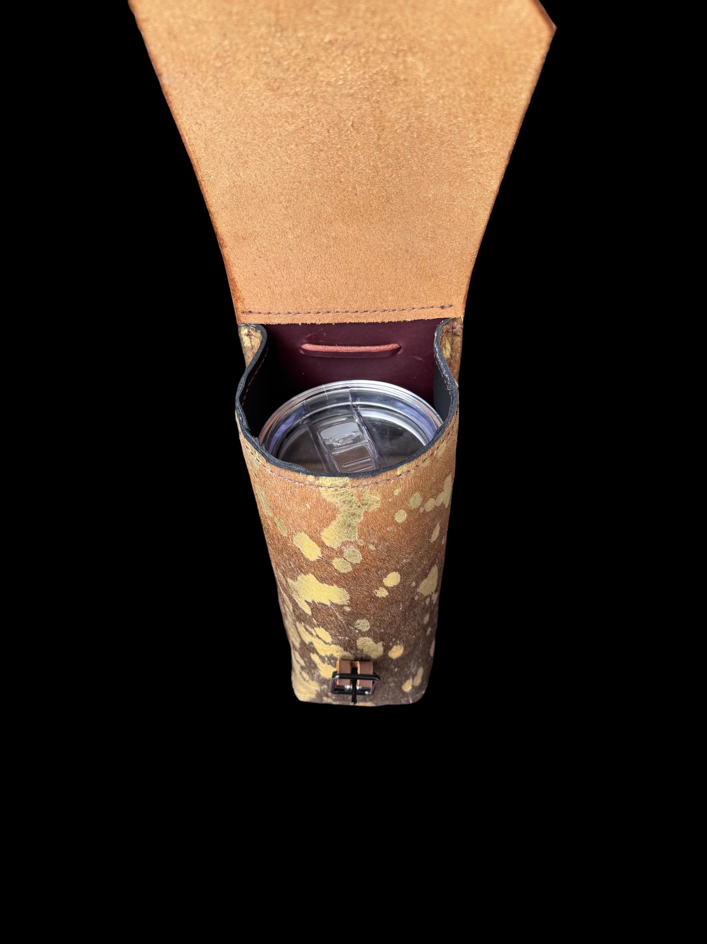 Cowhide Bottle Holder Lg - Acid Wash