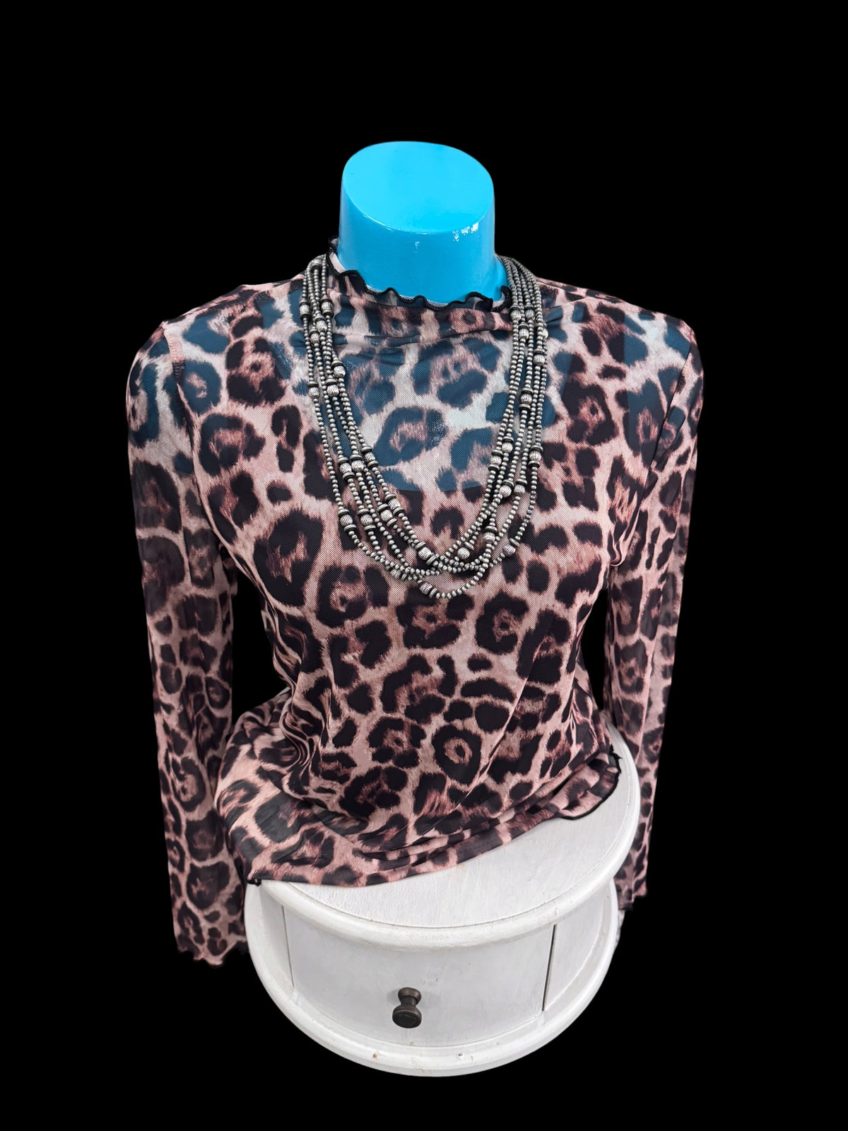 LDC Leopard Mesh Top