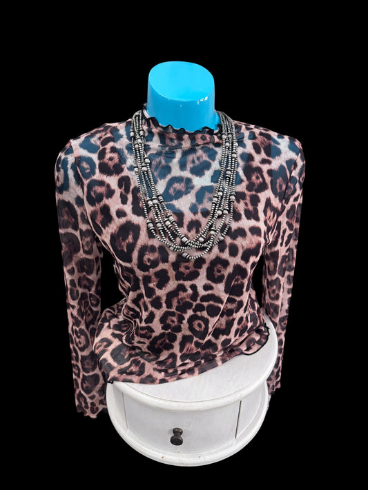 LDC Leopard Mesh Top