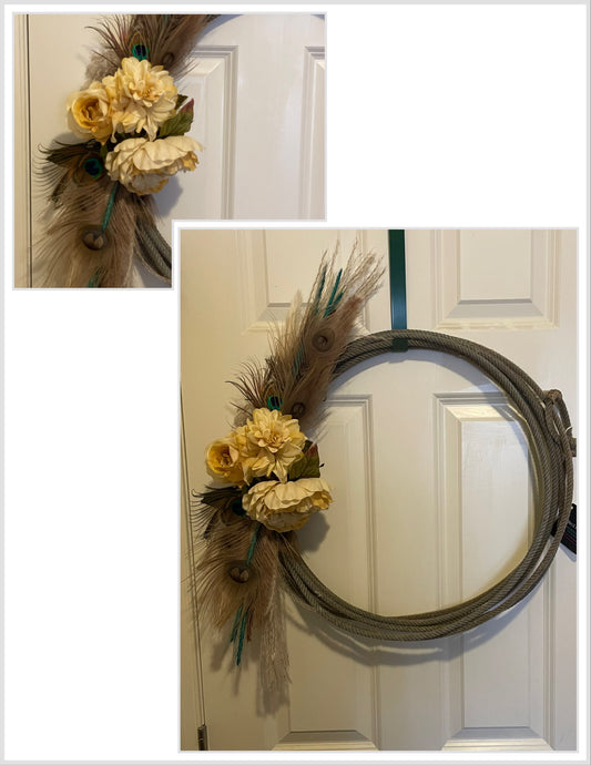 Peacock Lariat Wreath