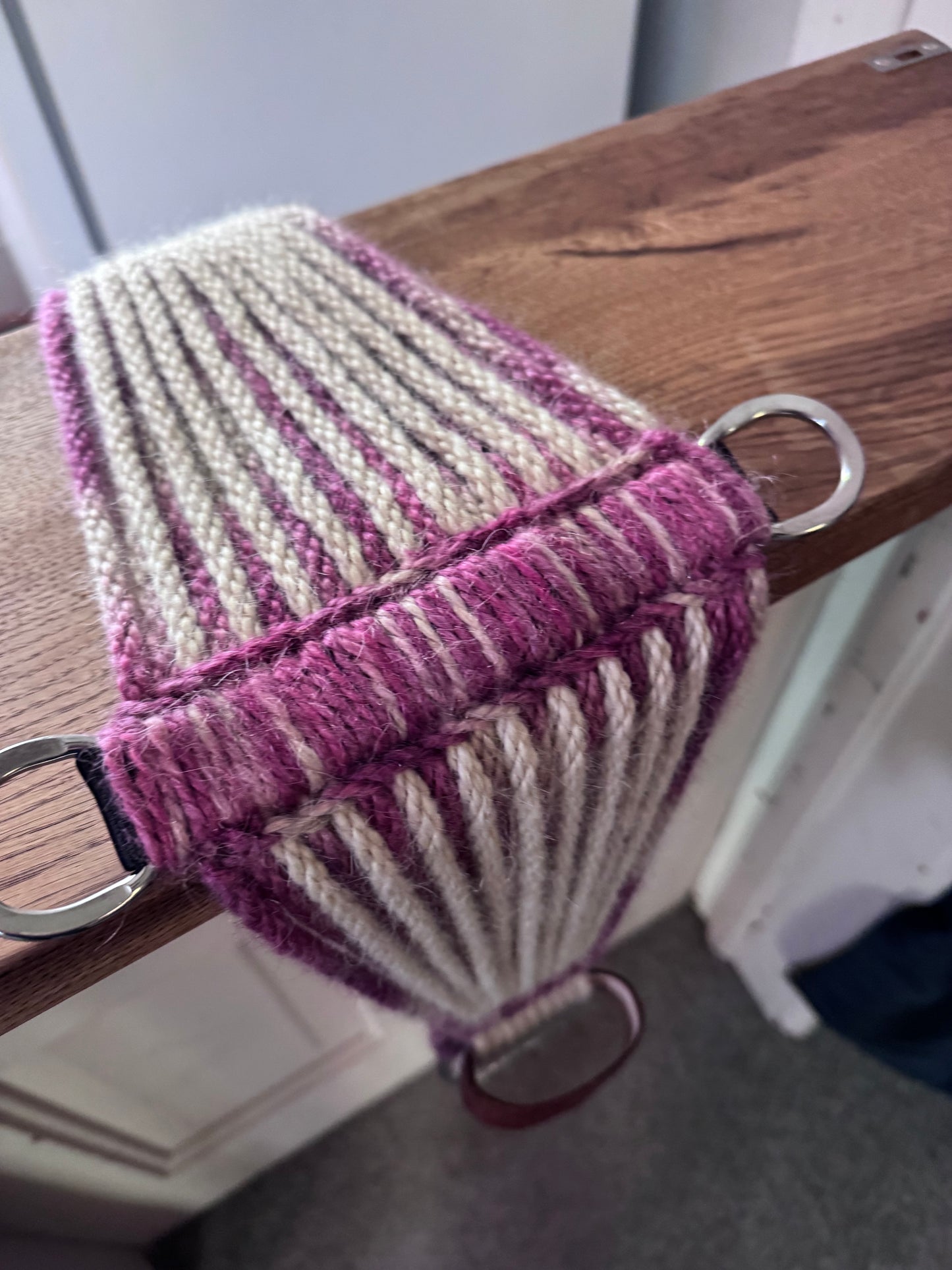 29” Mohair Roper Cinch- Raspberry & Cream