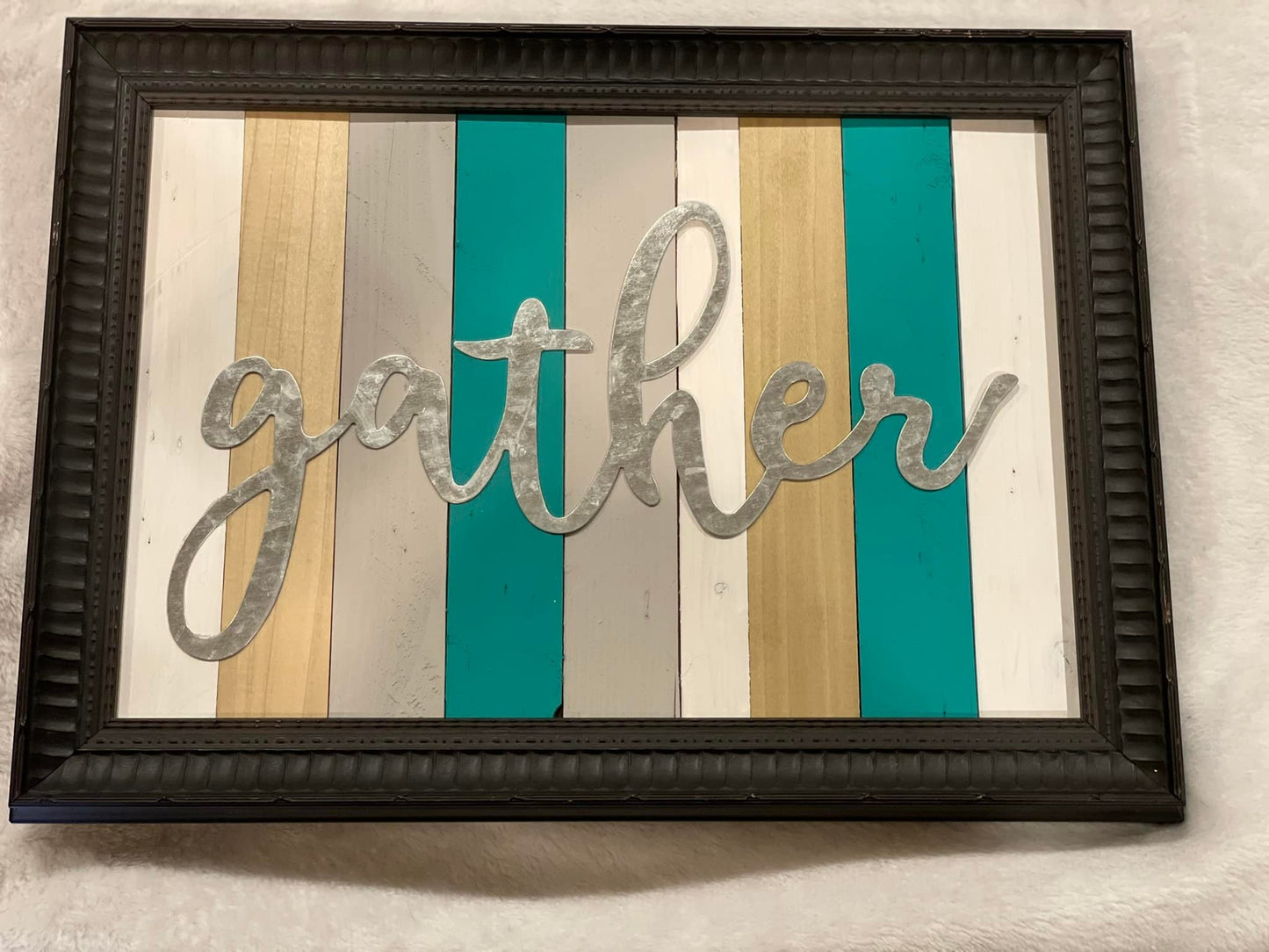 Gather Sign with black frame